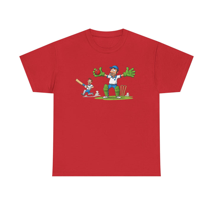 Cricket Catch Graphic Cartoon T-Shirt