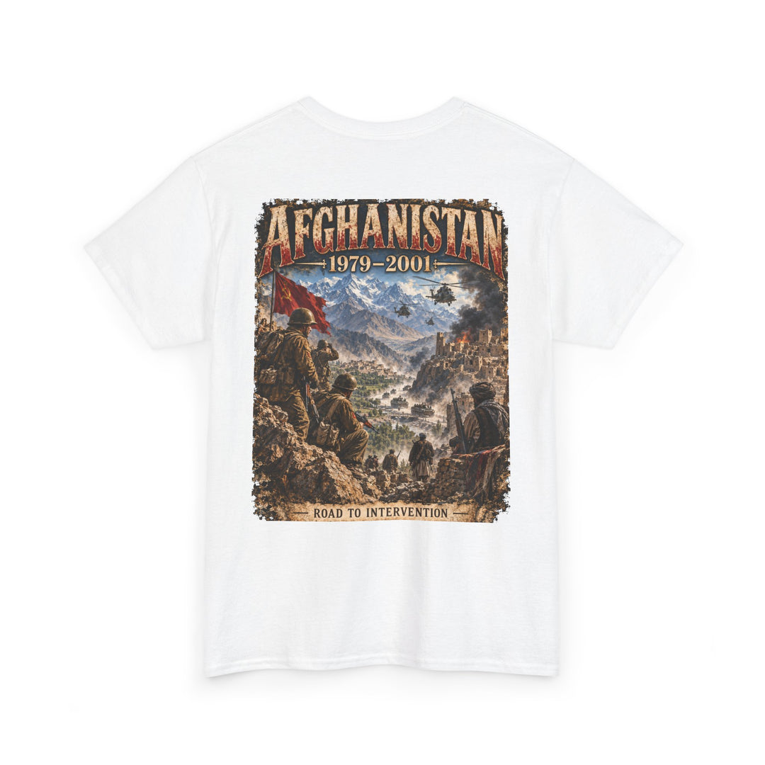 Afghanistan 1979–2001 Graphic Tee — Road to Intervention Vintage Military T-Shirt