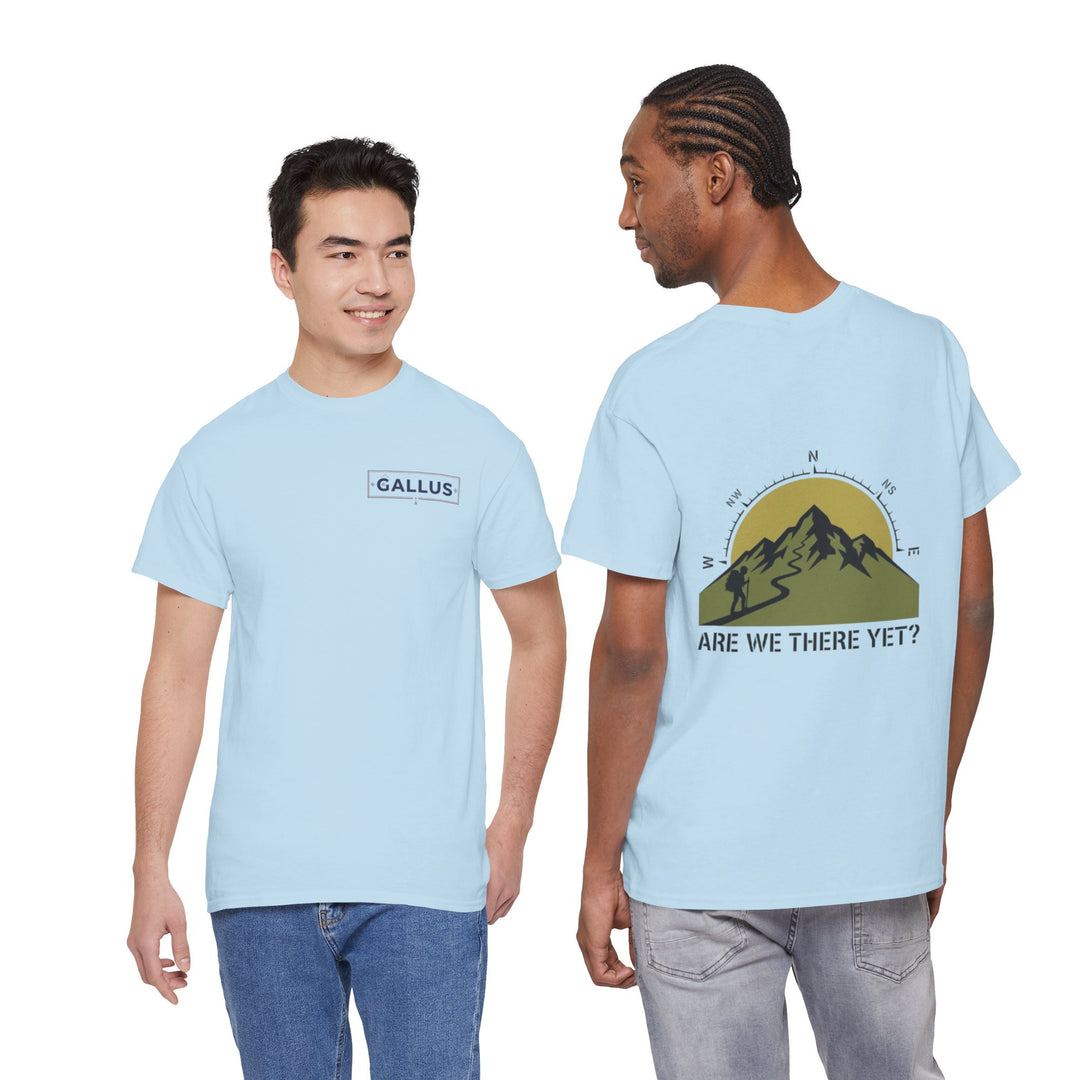 Are We There Yet? Mountain Graphic Tee — Adventure Compass Travel Shirt