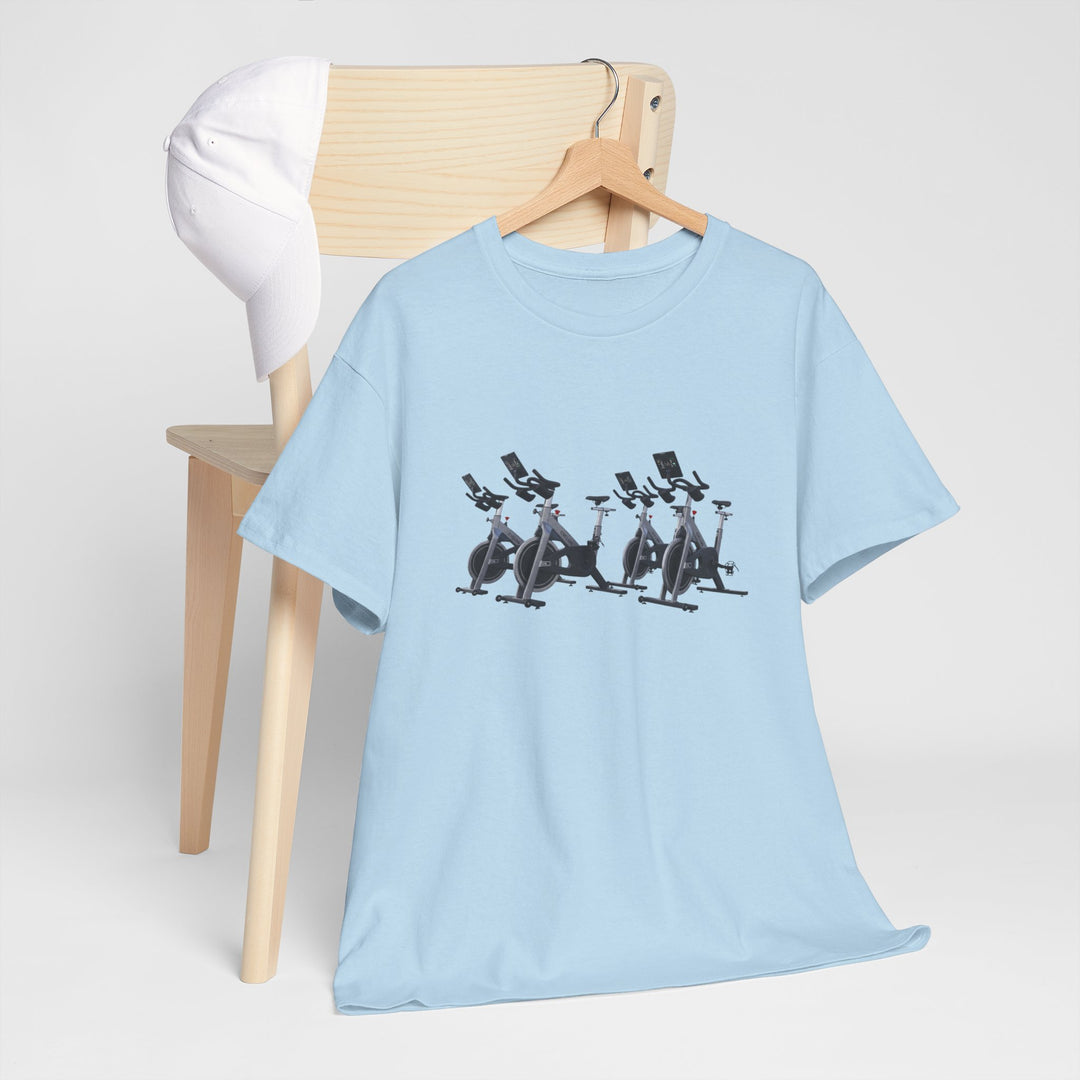 Spin Bikes Tee – soft, breathable cotton designed for indoor cycling and spin classes. Comfortable, durable, and perfect for active lifestyles.