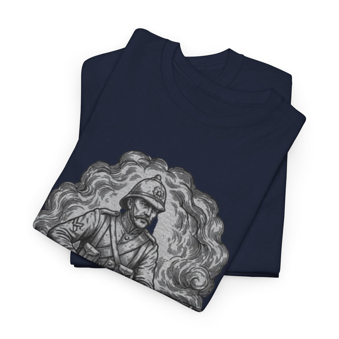 Soldier 1879 T-Shirt featuring a vintage Rorke’s Drift–style rifleman illustration. A bold Anglo-Zulu War tribute design.