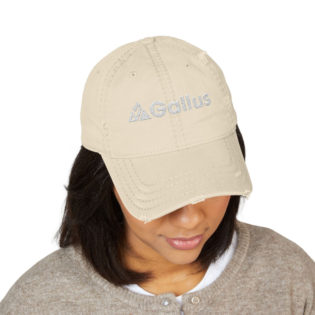 Distressed Embroidered Dad Hat - &