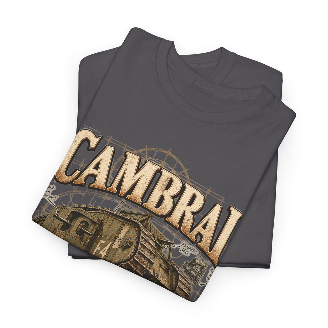 Cambrai Tank T-Shirt — “New Machine, Same Mud” WWI Humour Tee