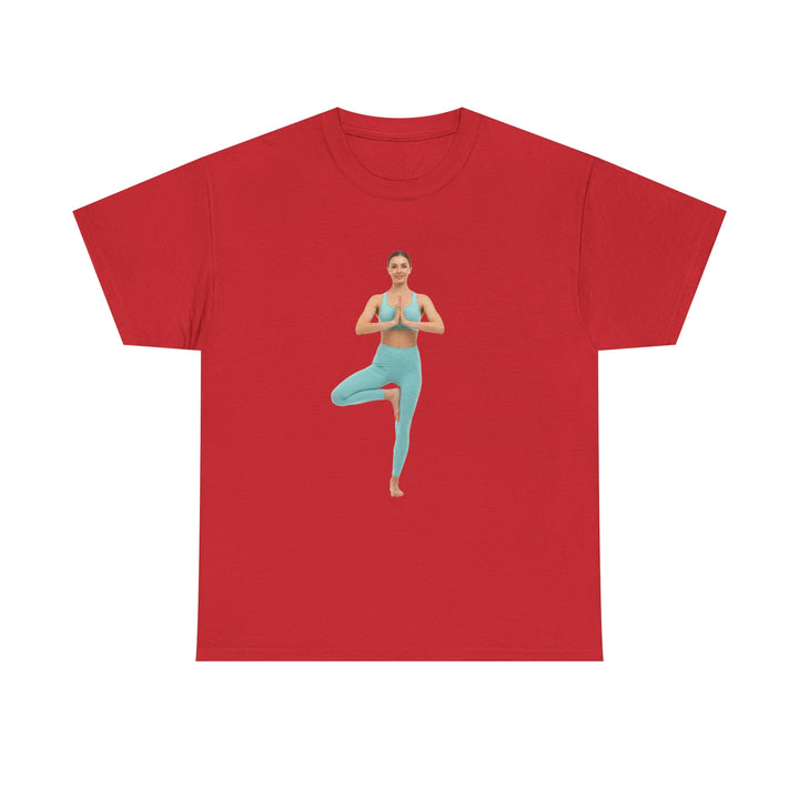 Yoga Pose Tee – soft, breathable cotton featuring a stylish yoga pose design. Perfect for yoga practice, meditation, or casual mindful lifestyle wear.