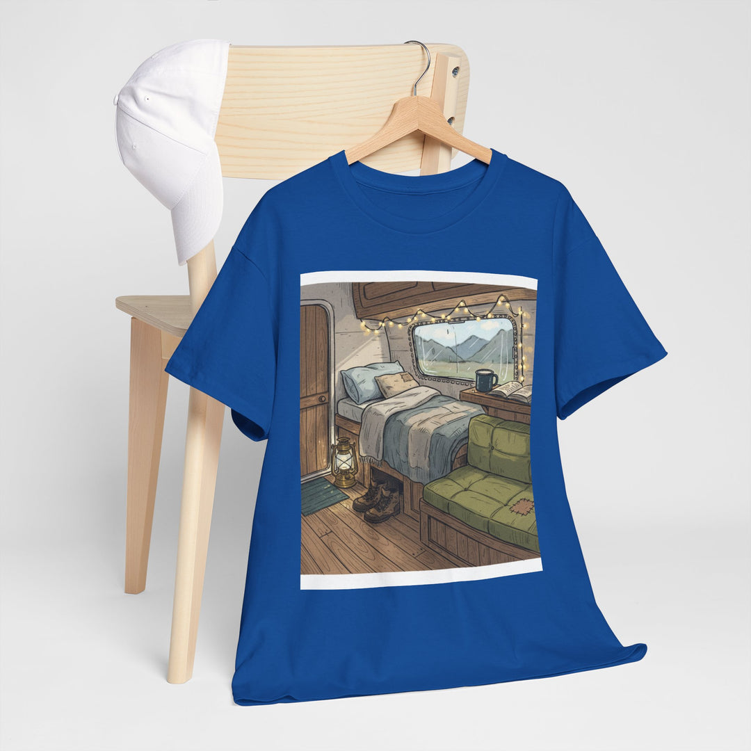 Retro Van Life Interior Graphic T-Shirt - Cozy Camper Van Aesthetic Tee
