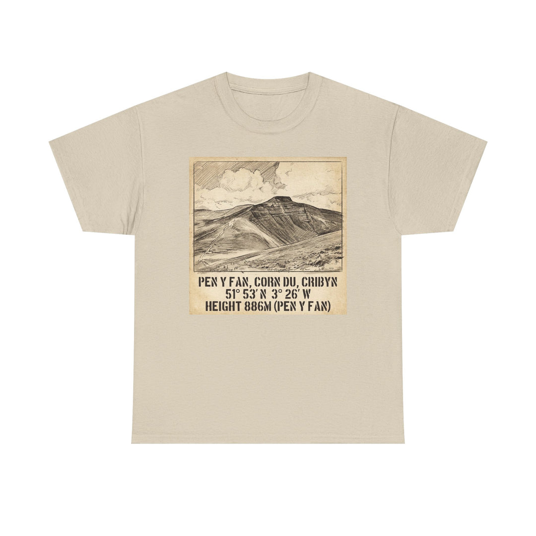 Pen y Fan Summit Coordinates T-Shirt — Vintage Mountain Peak Tee