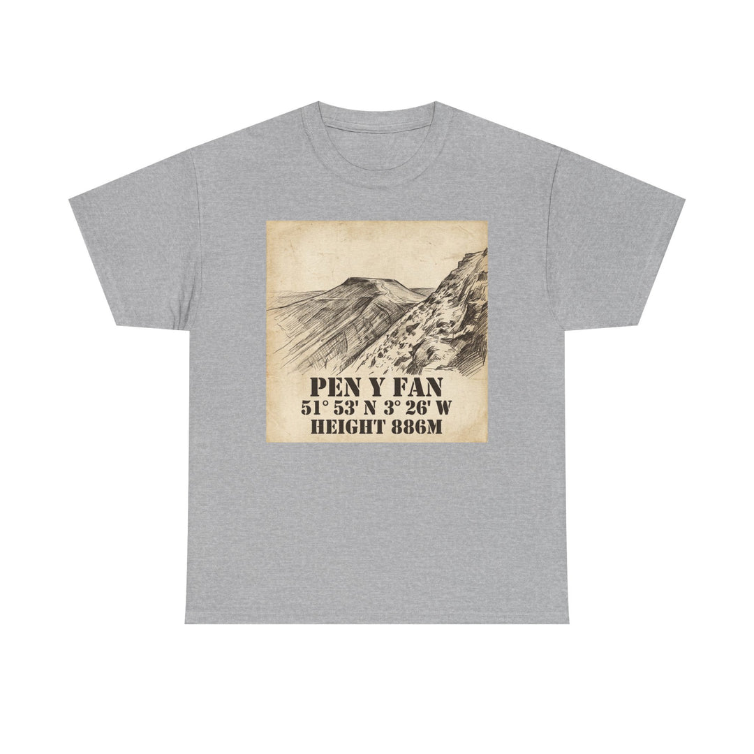 Pen y Fan T-Shirt - Brecon Beacons Vintage Coordinates &amp; Elevation