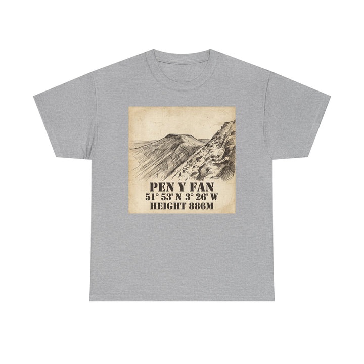 Pen y Fan T-Shirt - Brecon Beacons Vintage Coordinates &amp; Elevation