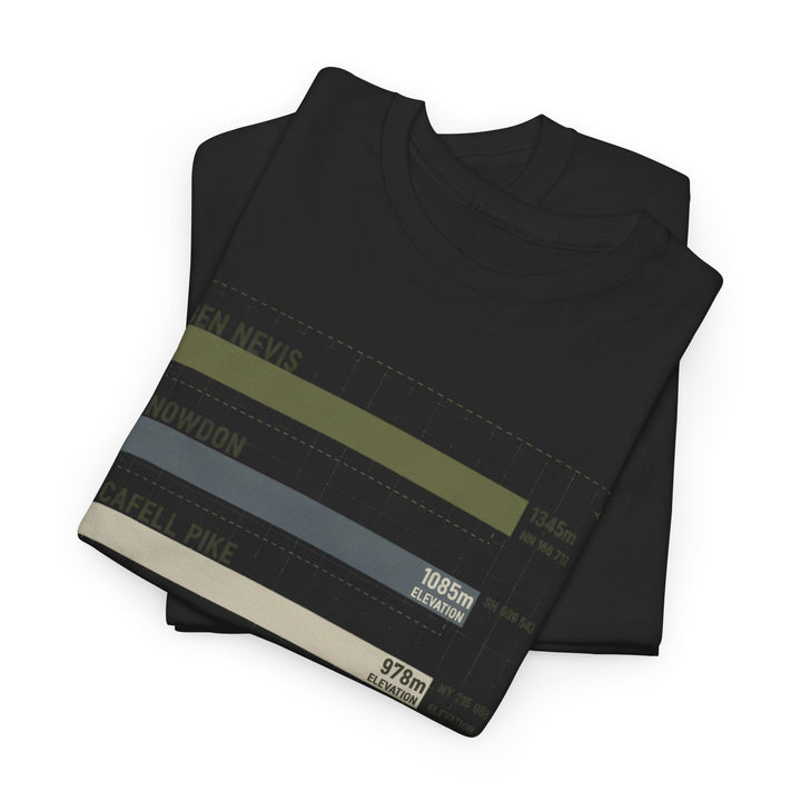Three Peaks Challenge Graphic T-Shirt — Retro UK Mountain Hiking Tee