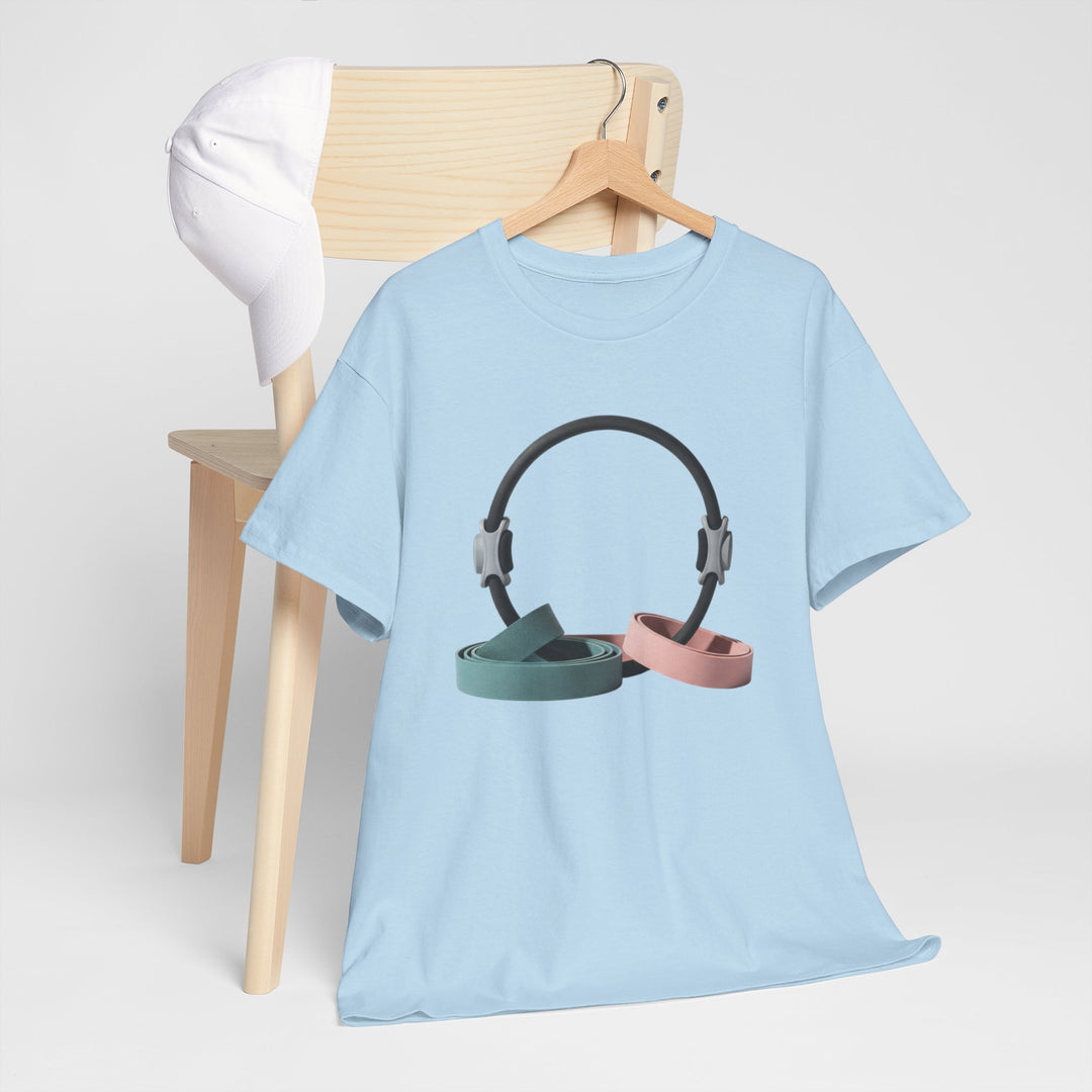 Pilates Band Workout Shirt – soft, breathable fabric designed for resistance band exercises. Comfortable, flexible, and perfect for Pilates sessions or workouts.