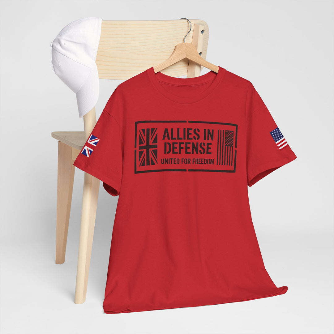 UK &amp; US Allies Defence Veteran Tee — Flags on Sleeves