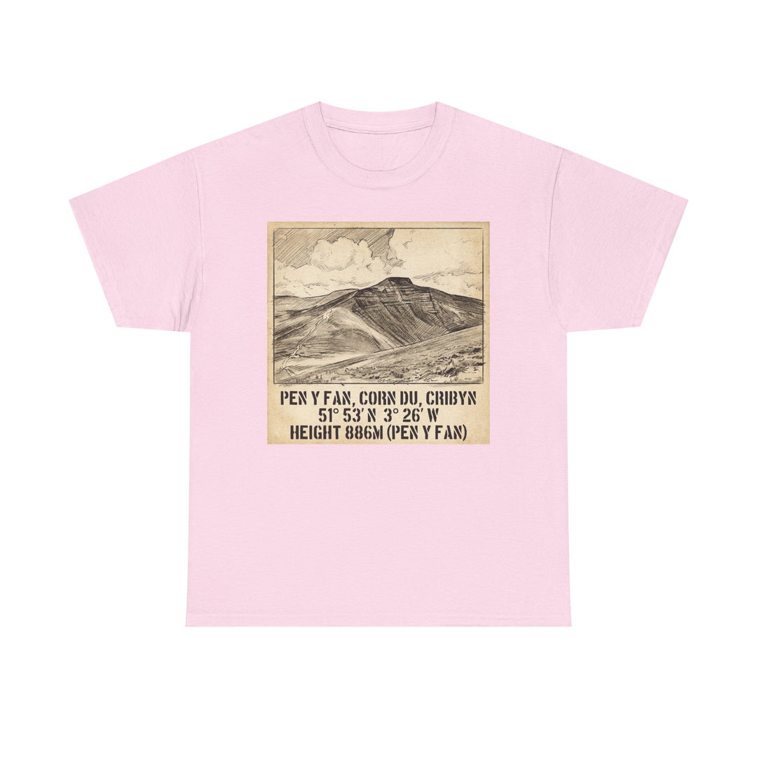 Pen y Fan Summit Coordinates T-Shirt — Vintage Mountain Peak Tee