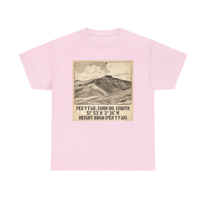 Pen y Fan Summit Coordinates T-Shirt — Vintage Mountain Peak Tee
