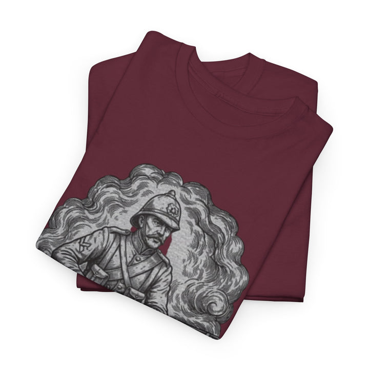 Soldier 1879 T-Shirt featuring a vintage Rorke’s Drift–style rifleman illustration. A bold Anglo-Zulu War tribute design.