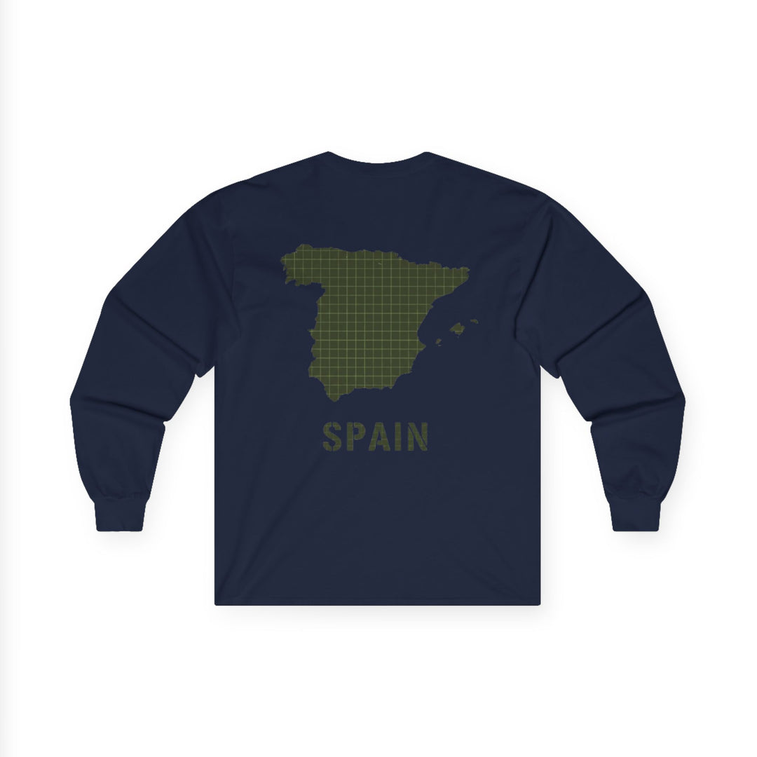 Spain Map Long Sleeve Tee — Gallus Logo Travel Shirt