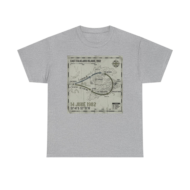 East Falkland 1982 Map T-Shirt — Port Stanley Victory Graphic