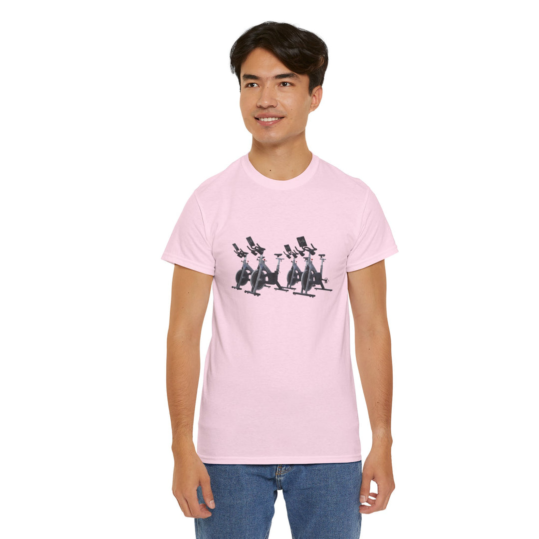 Spin Bikes Tee – soft, breathable cotton designed for indoor cycling and spin classes. Comfortable, durable, and perfect for active lifestyles.