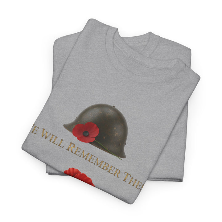 Poppy &amp; Helmet T-Shirt — Remembrance Floral Military Tribute Tee