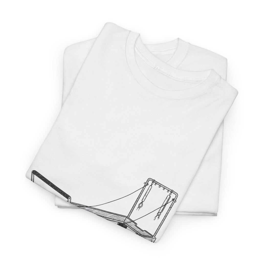 Pilates Reformer Tee – soft, breathable cotton designed for reformer Pilates. Comfortable, flexible, and perfect for studio workouts or casual wear.