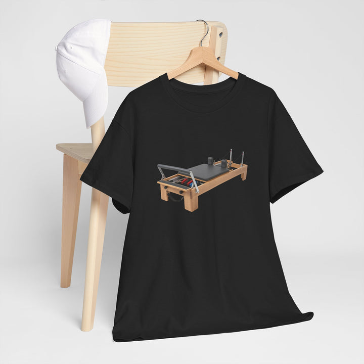 Pilates Reformer Tee – soft, breathable cotton designed for Pilates sessions. Comfortable, flexible, and perfect for reformer workouts or casual wear.