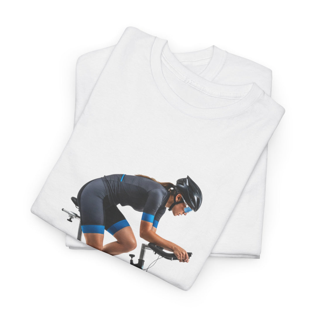 Spin Indoor Trainer T‑Shirt – lightweight, breathable cotton designed for indoor cycling. Comfortable, durable, and perfect for spin workouts and training.