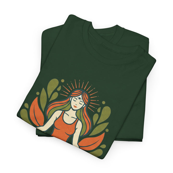 Yoga Meditation Tee – soft, breathable cotton designed for meditation and yoga practice. Comfortable, relaxed fit perfect for studio or casual wear.