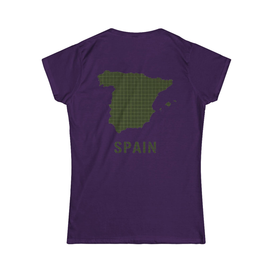 Spain Map Womens Tee — Gallus Logo Travel T‑Shirt