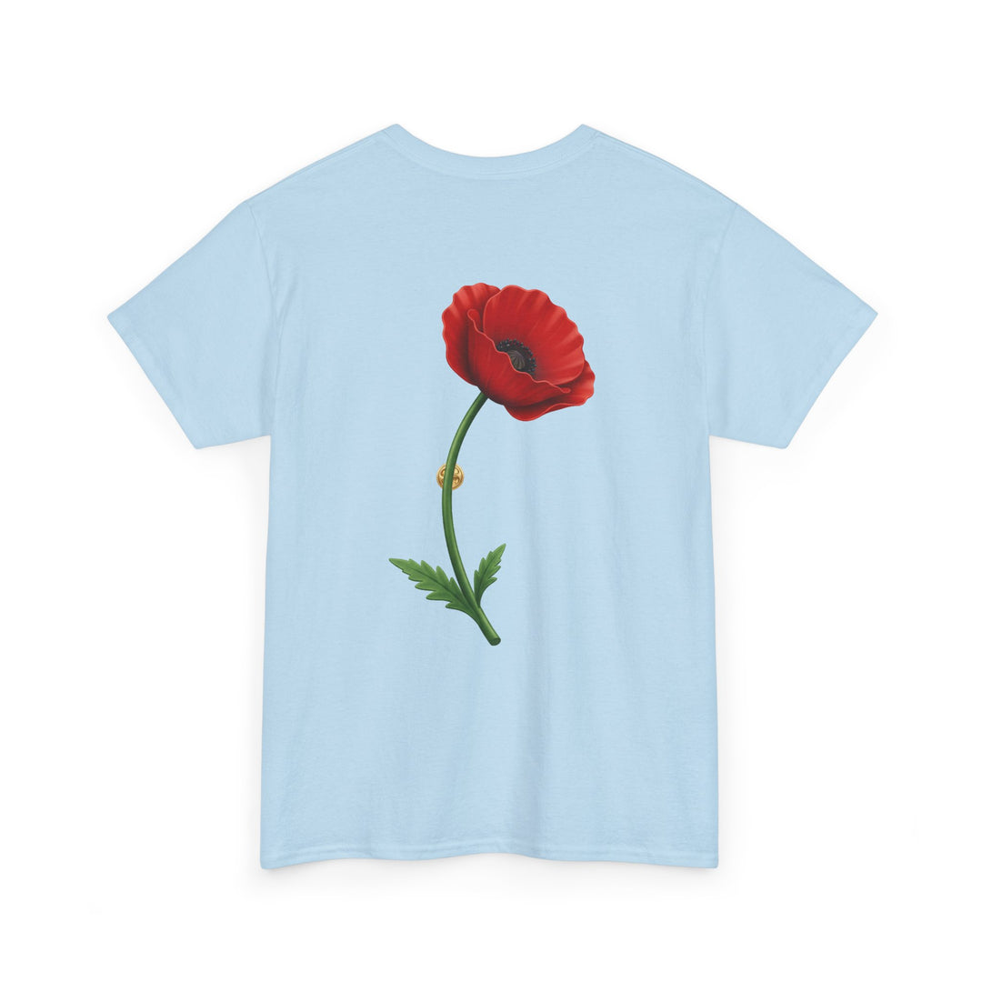 Poppy Remembrance Tee — Single Poppy Memorial T-Shirt