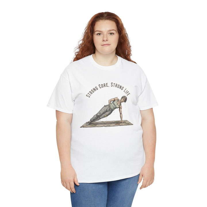 Pilates Fitness Plank Tee – soft, breathable cotton designed for Pilates and core workouts. Comfortable, flexible, and perfect for studio or home sessions.