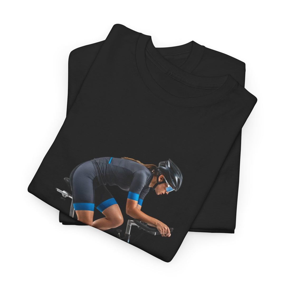 Spin Indoor Trainer T‑Shirt – lightweight, breathable cotton designed for indoor cycling. Comfortable, durable, and perfect for spin workouts and training.