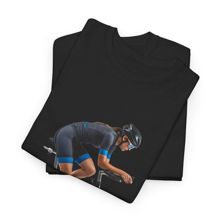 Spin Indoor Trainer T‑Shirt – lightweight, breathable cotton designed for indoor cycling. Comfortable, durable, and perfect for spin workouts and training.