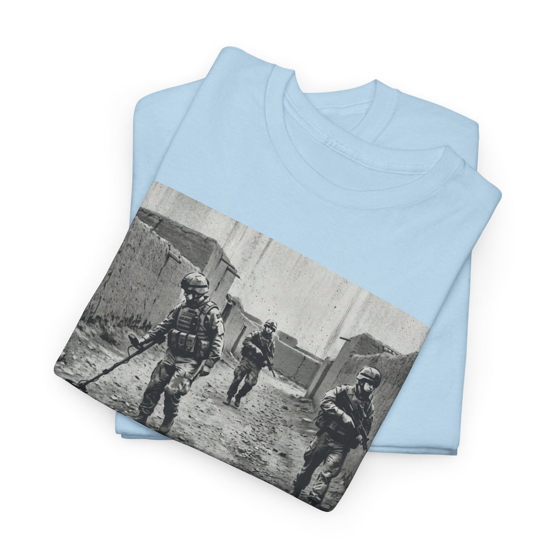 Helmand Vallon Patrol T-Shirt - Vintage Military Graphic Tee - Black &amp; White