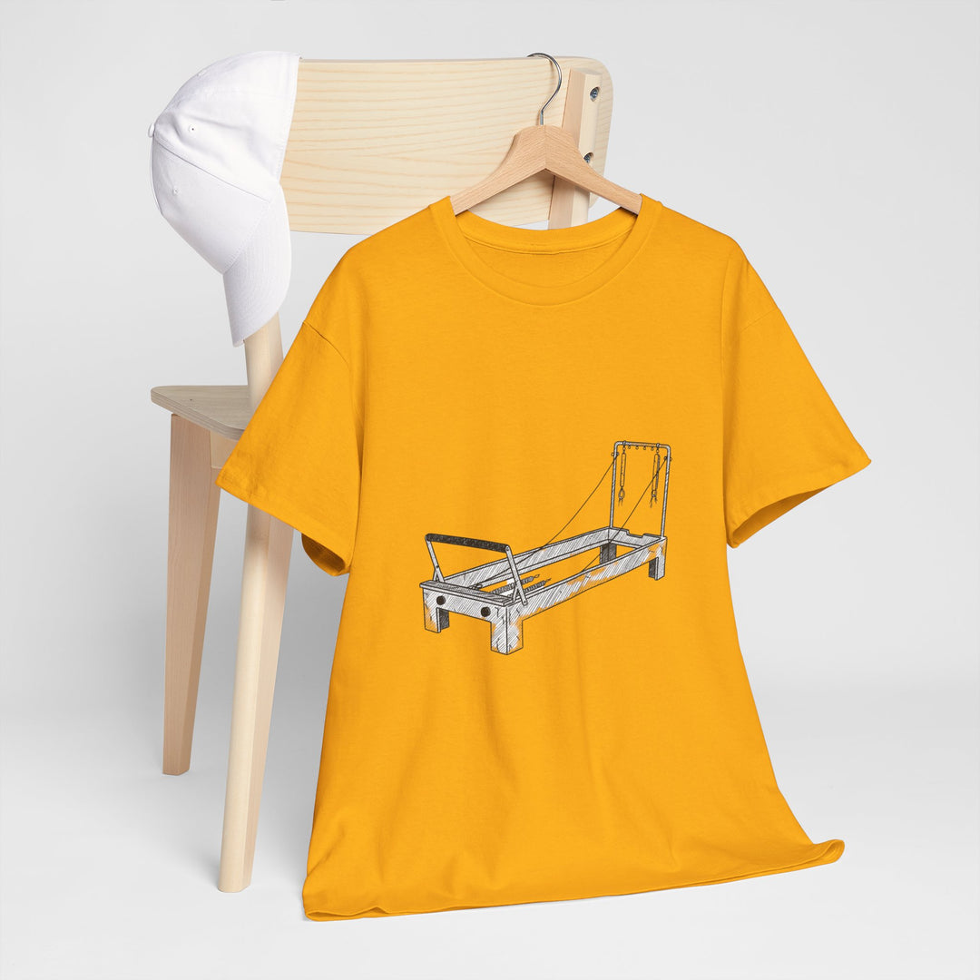 Pilates Reformer Tee – soft, breathable cotton designed for reformer Pilates. Comfortable, flexible, and perfect for studio workouts or casual wear.