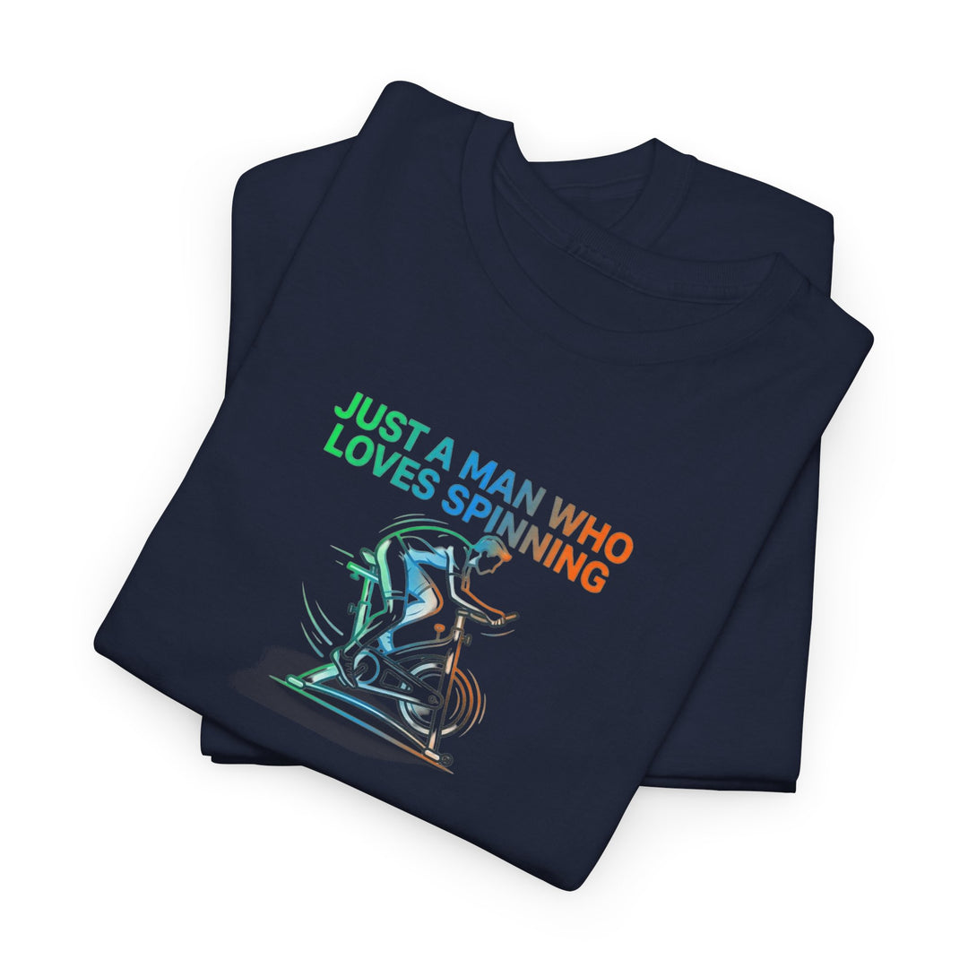 Spinner Enthusiast T-Shirt — "Just a Man Who Loves Spinning" Graphic Tee