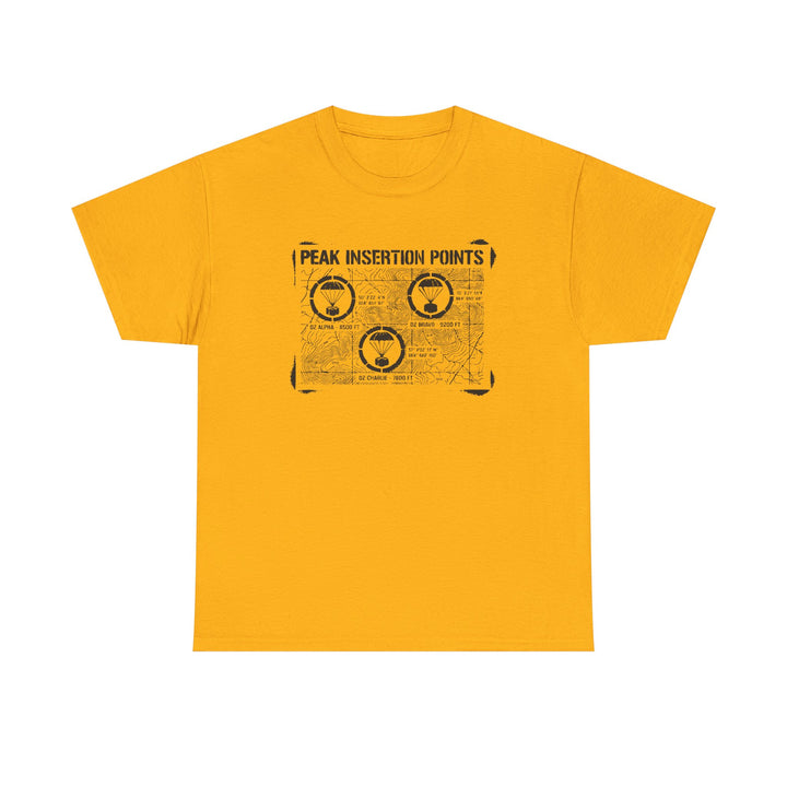 Retro Mountain Schematic Graphic T-Shirt — Technical Diagram Hiking Tee