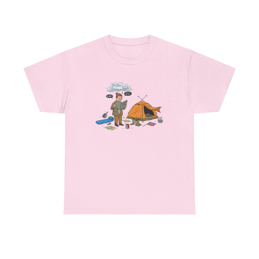 Retro Mountain Camping Graphic T-Shirt — Vintage Campfire Adventure Tee