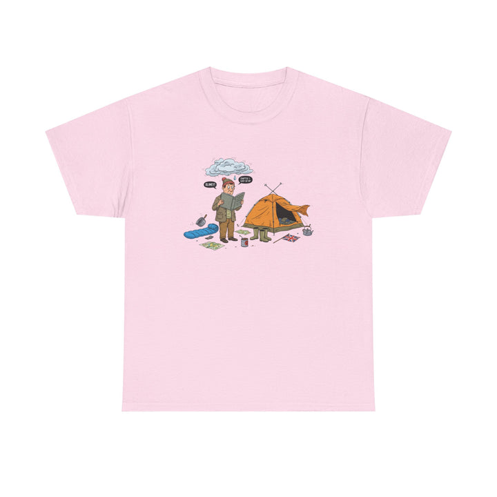 Retro Mountain Camping Graphic T-Shirt — Vintage Campfire Adventure Tee