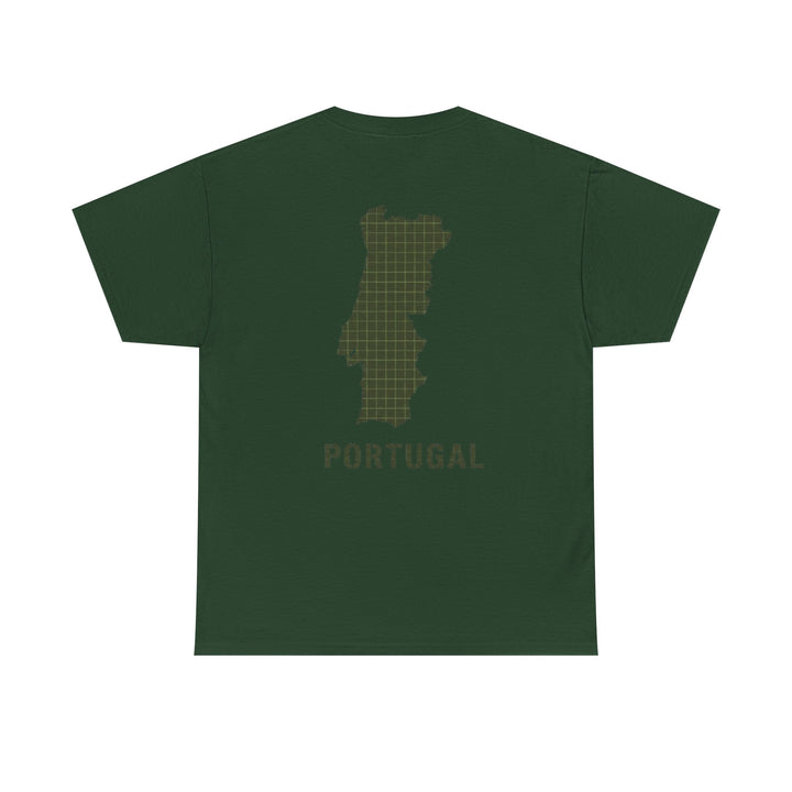 Portugal Map T-Shirt — Vintage Green Grid Portugal Tee