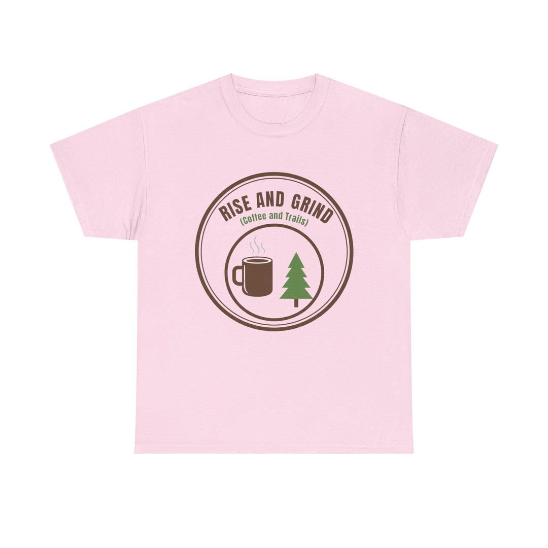 Rise and Grind Coffee T-Shirt - Vintage Camping &amp; Hiking Tee