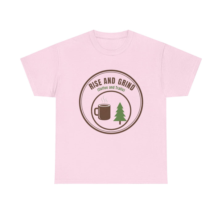 Rise and Grind Coffee T-Shirt - Vintage Camping &amp; Hiking Tee
