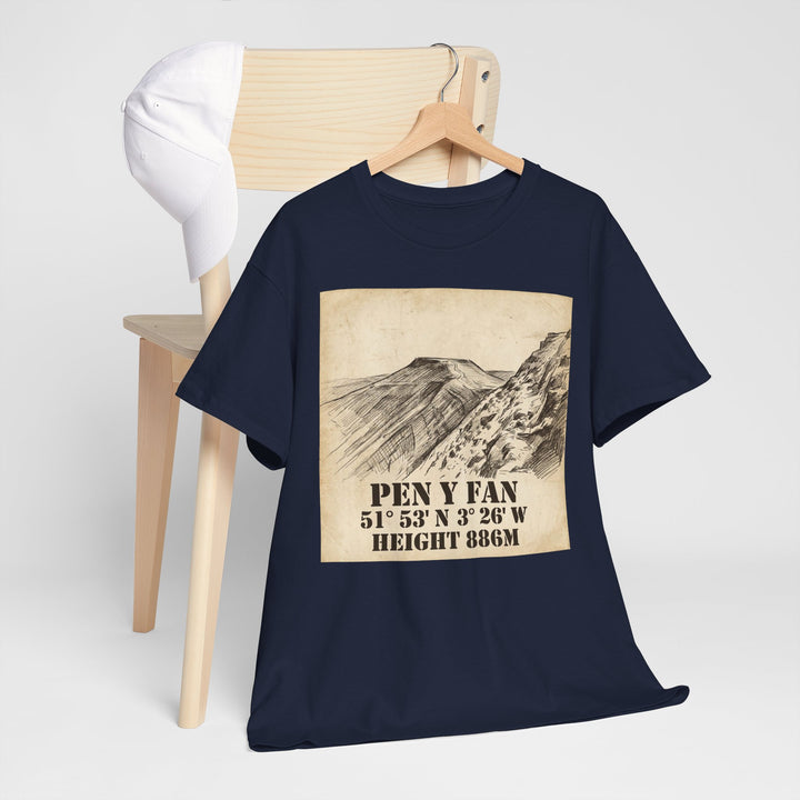 Pen y Fan T-Shirt - Brecon Beacons Vintage Coordinates &amp; Elevation