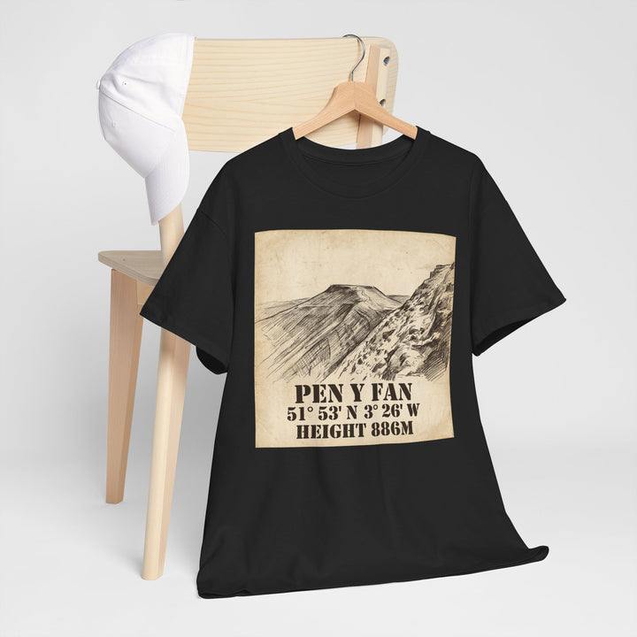 Pen y Fan T-Shirt - Brecon Beacons Vintage Coordinates &amp; Elevation
