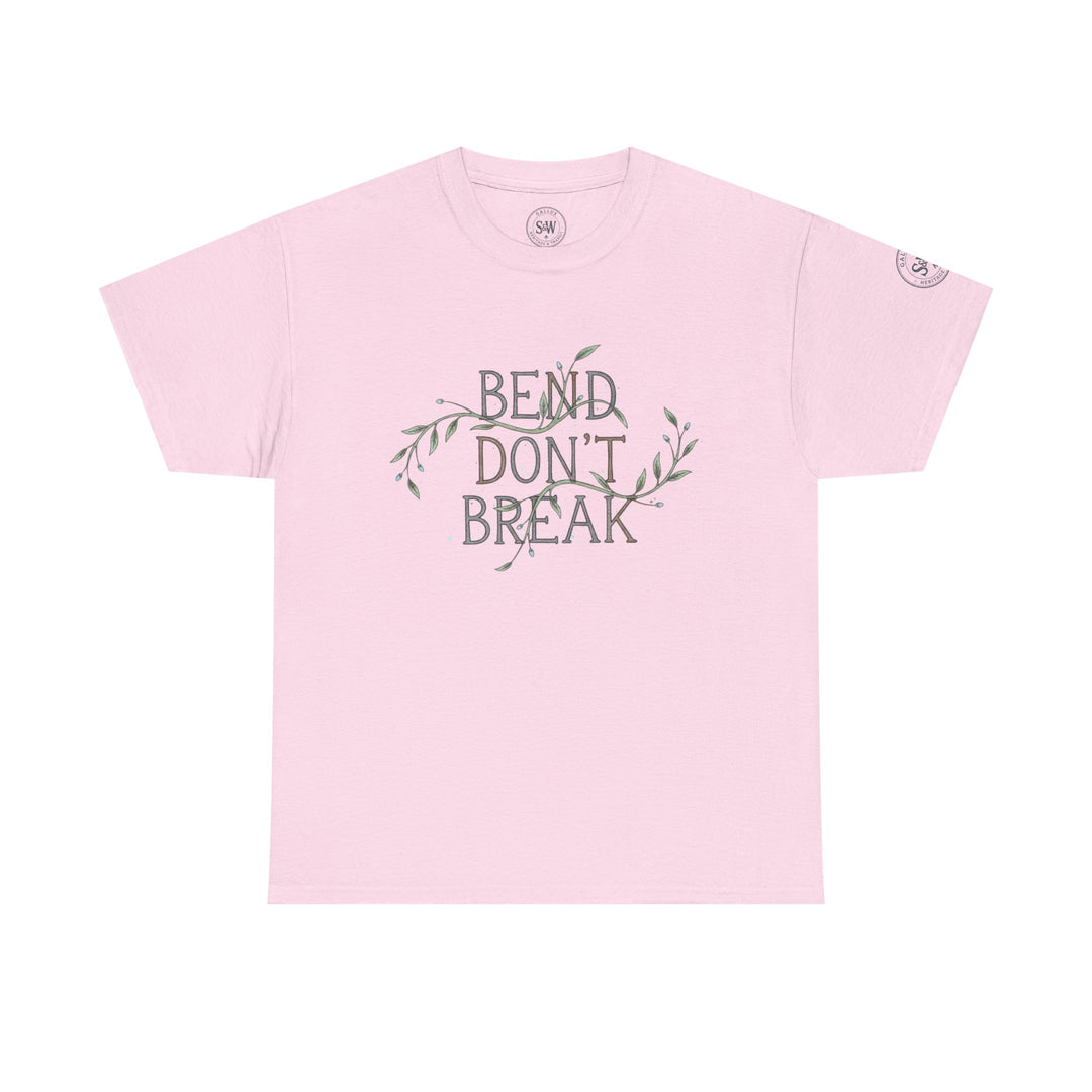 Pink t-shirt by S&amp;W Gallus, featuring "Bend Don&