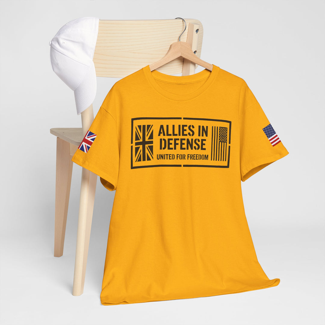 UK &amp; US Allies Defence Veteran Tee — Flags on Sleeves