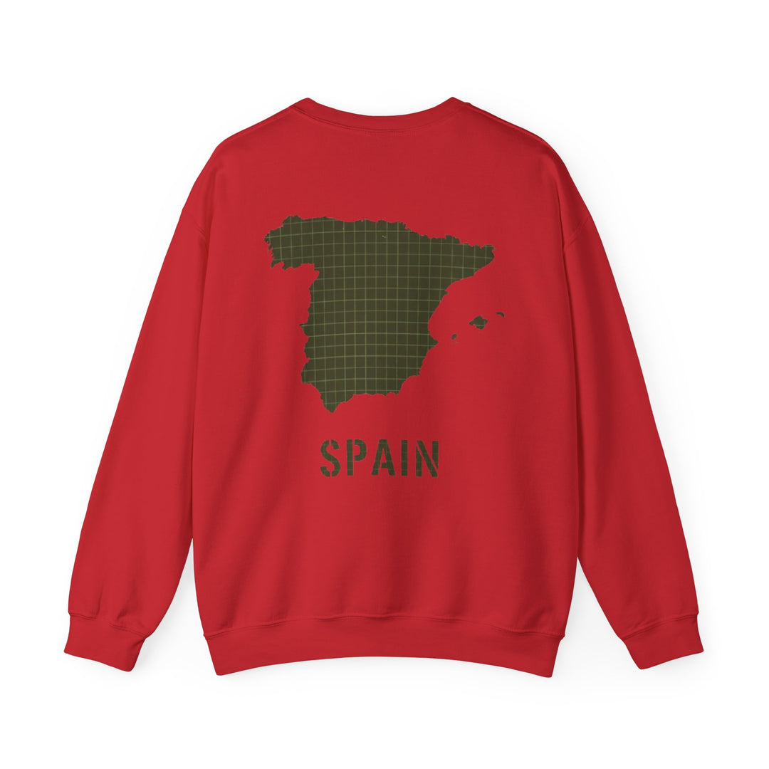 Spain Map Crewneck Sweatshirt — GALLUS Logo Travel Pullover