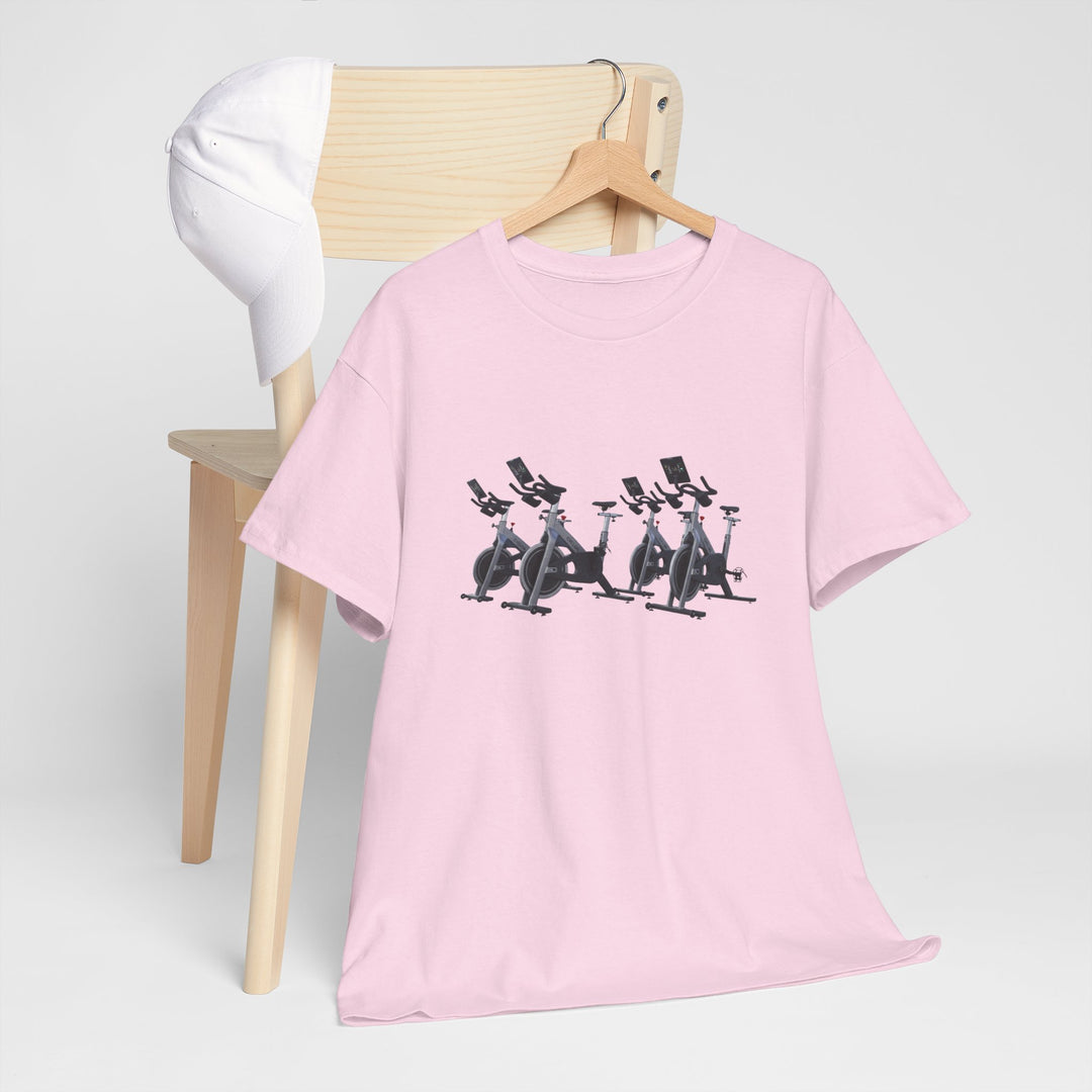 Spin Bikes Tee – soft, breathable cotton designed for indoor cycling and spin classes. Comfortable, durable, and perfect for active lifestyles.