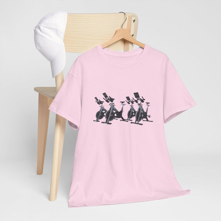 Spin Bikes Tee – soft, breathable cotton designed for indoor cycling and spin classes. Comfortable, durable, and perfect for active lifestyles.