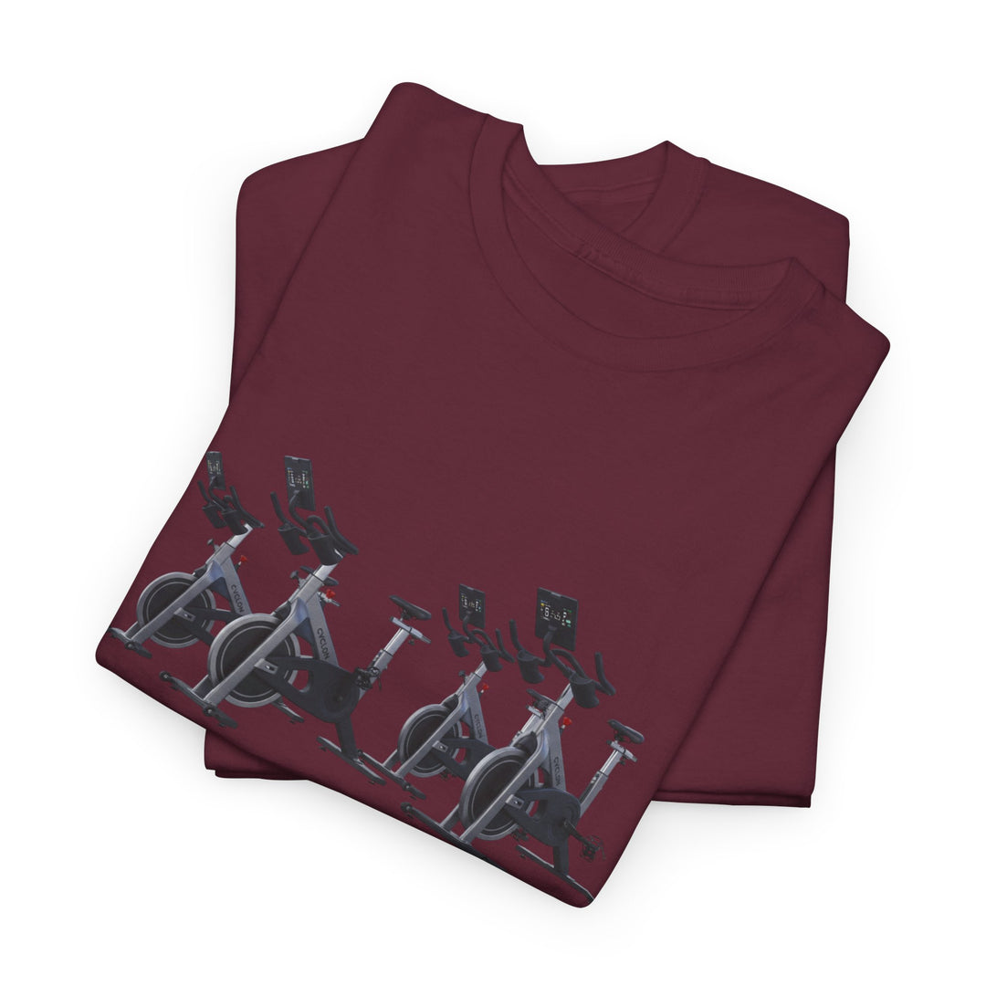 Spin Bikes Tee – soft, breathable cotton designed for indoor cycling and spin classes. Comfortable, durable, and perfect for active lifestyles.