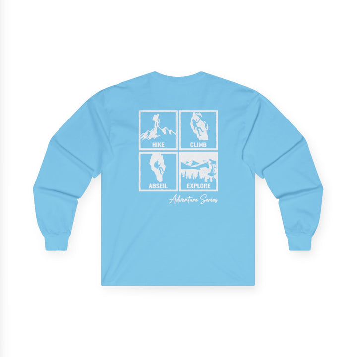 Long Sleeve Tee — Gallus Adventure Series: Hike, Climb, Abseil, Explore Graphic