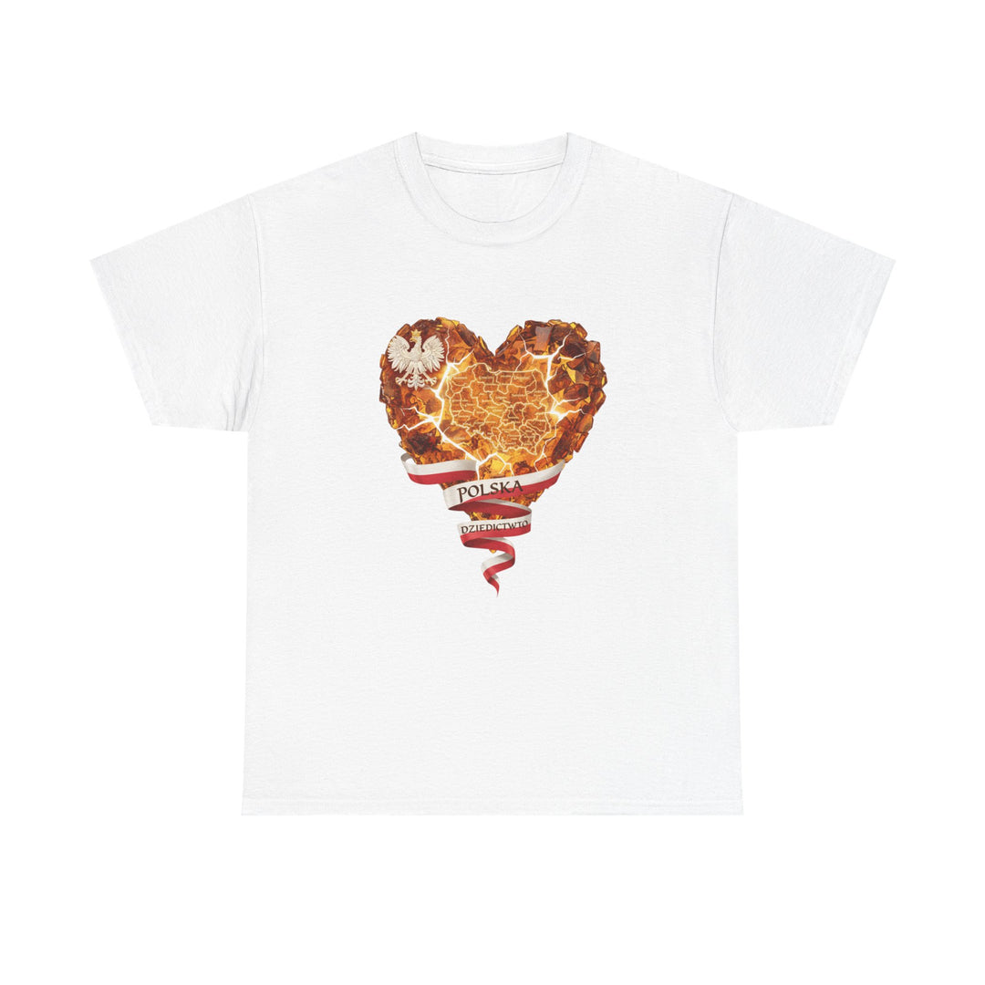 Polish Pride Heart Flame Tee | Polska Heritage T-Shirt